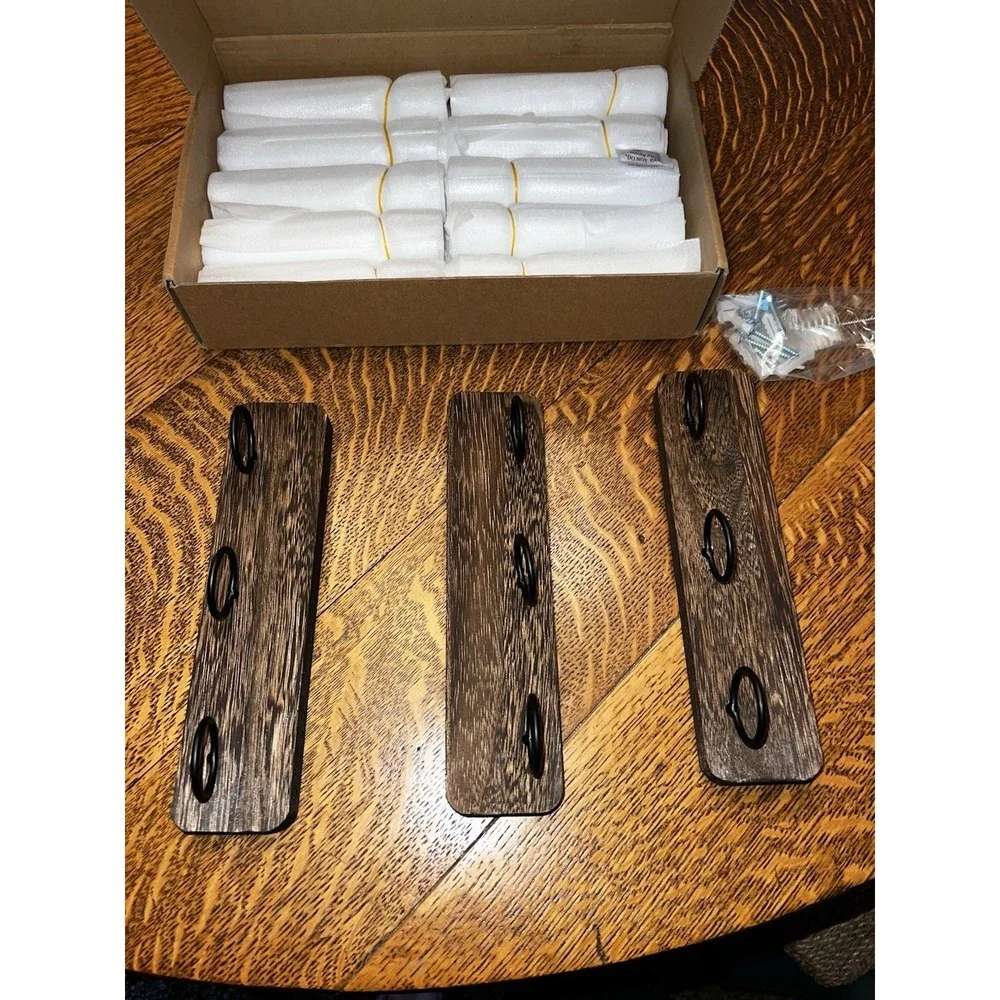 XXXFLOWER Wall Hanging Glass Test Tube Vase Set Rustic Wood Propagation Planter